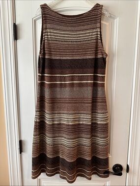 Ralph Lauren Brown and Cream Striped Knit Top